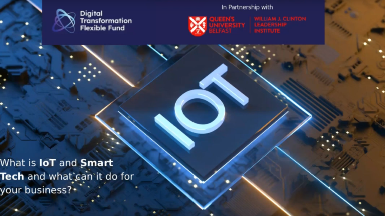Martin Naughton introducing the Galvia Digital webinar on IoT and Smart Tech, discussing business transformation opportunities.
